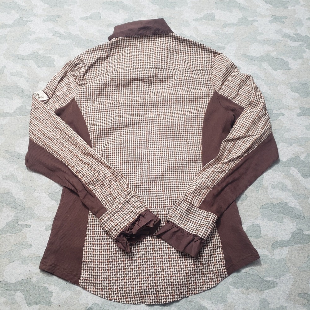 Good Rider Top Womens Large Brown Long Sleeve Button-Up Western Cowgirl Rodeo - Picture 6 of 10